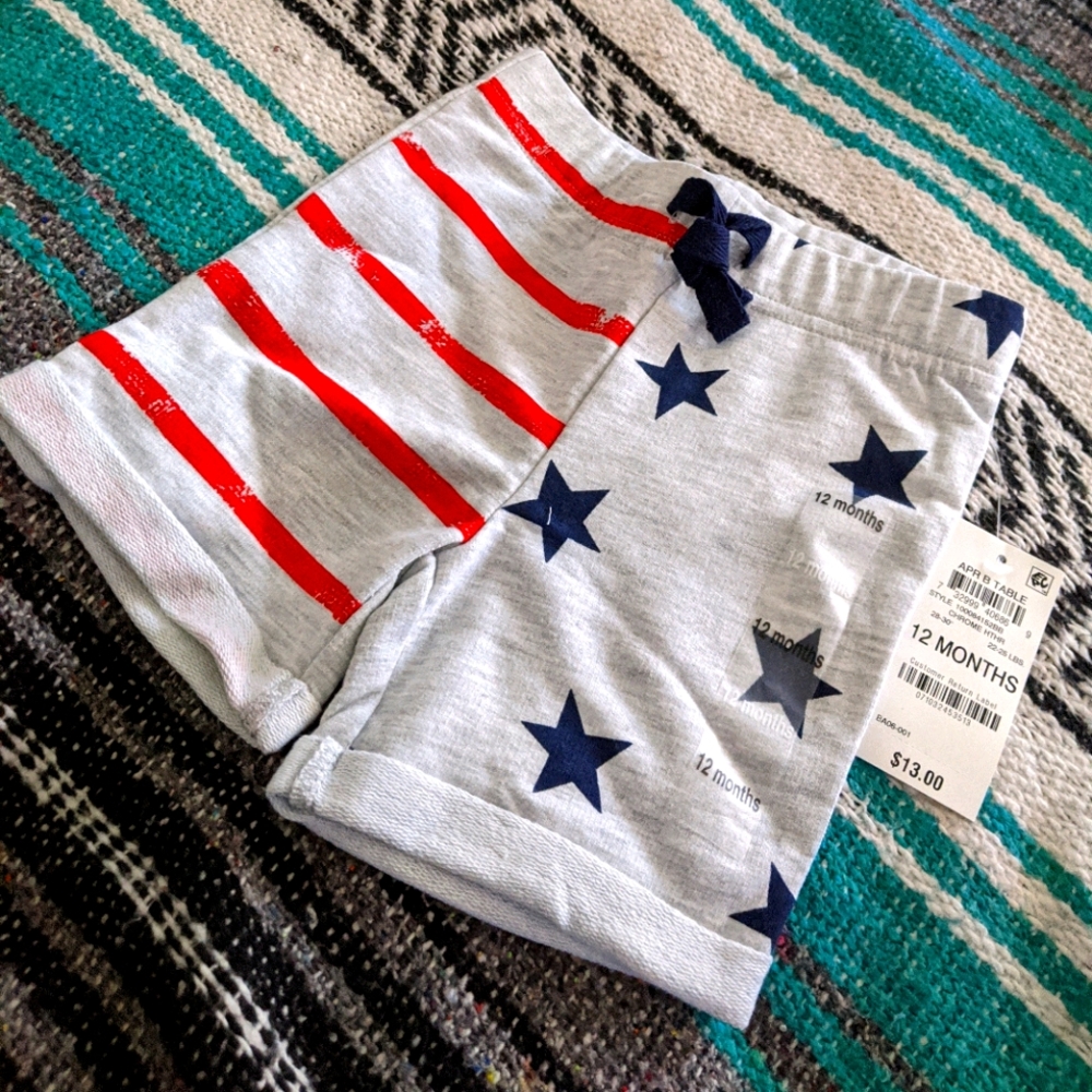 First impressions stars and stripes shorts 12M
